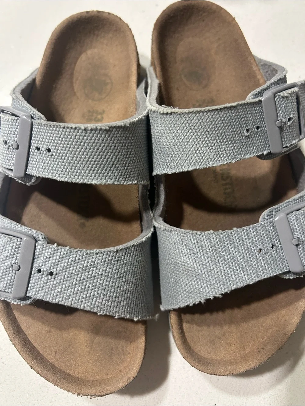 Kids Birkenstock Light Gray Double-Strap Sandals